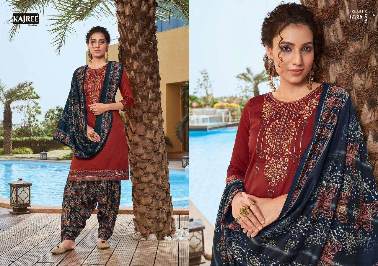 PATIYALA EXPRESS VOL-6 BY KAJREE FASHION 12230 TO 12237 SERIES BEAUTIFUL SUITS STYLISH FANCY COLORFUL CASUAL WEAR & ETHNIC WEAR JAM SILK WITH EMBROIDERY DRESSES AT WHOLESALE PRICE