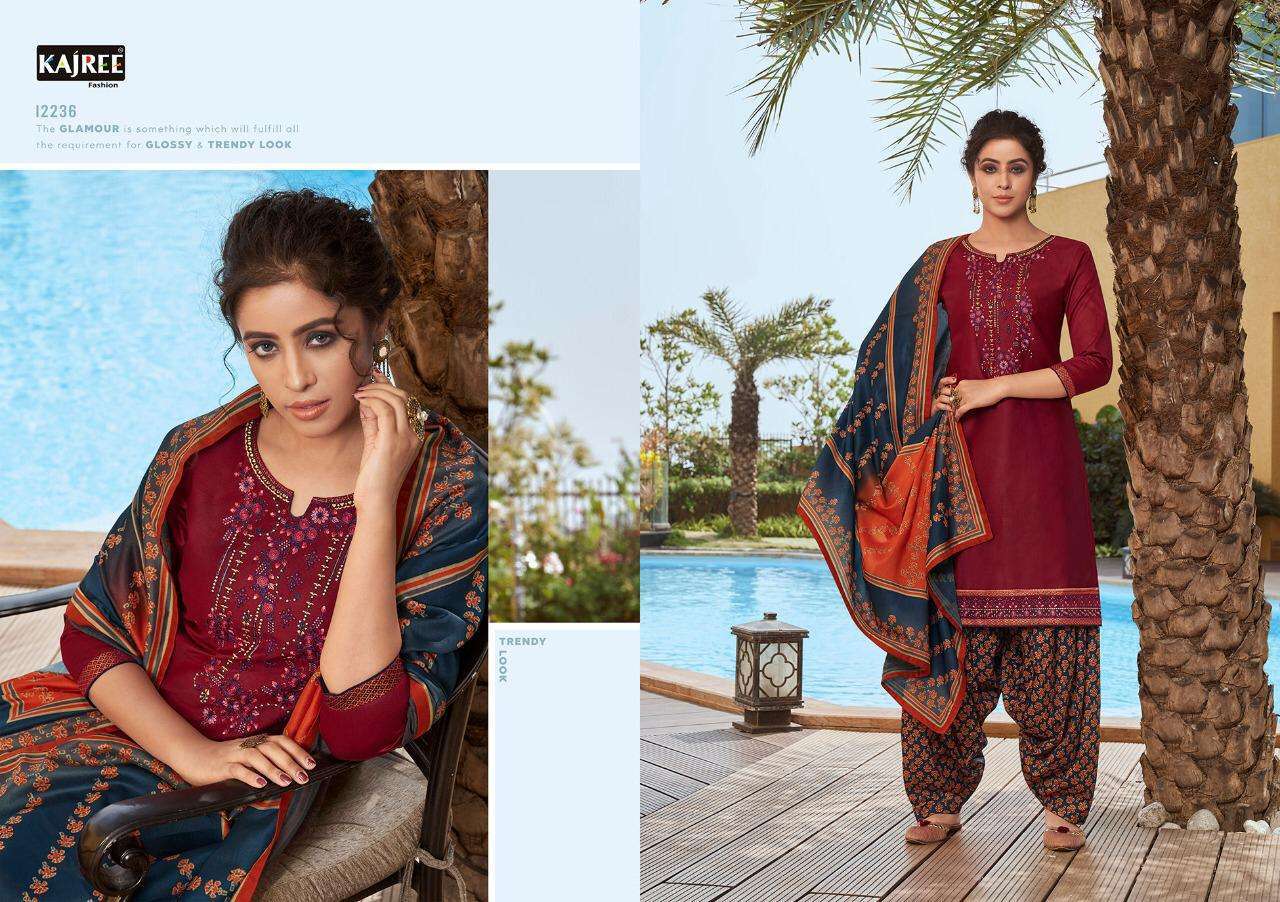 PATIYALA EXPRESS VOL-6 BY KAJREE FASHION 12230 TO 12237 SERIES BEAUTIFUL SUITS STYLISH FANCY COLORFUL CASUAL WEAR & ETHNIC WEAR JAM SILK WITH EMBROIDERY DRESSES AT WHOLESALE PRICE