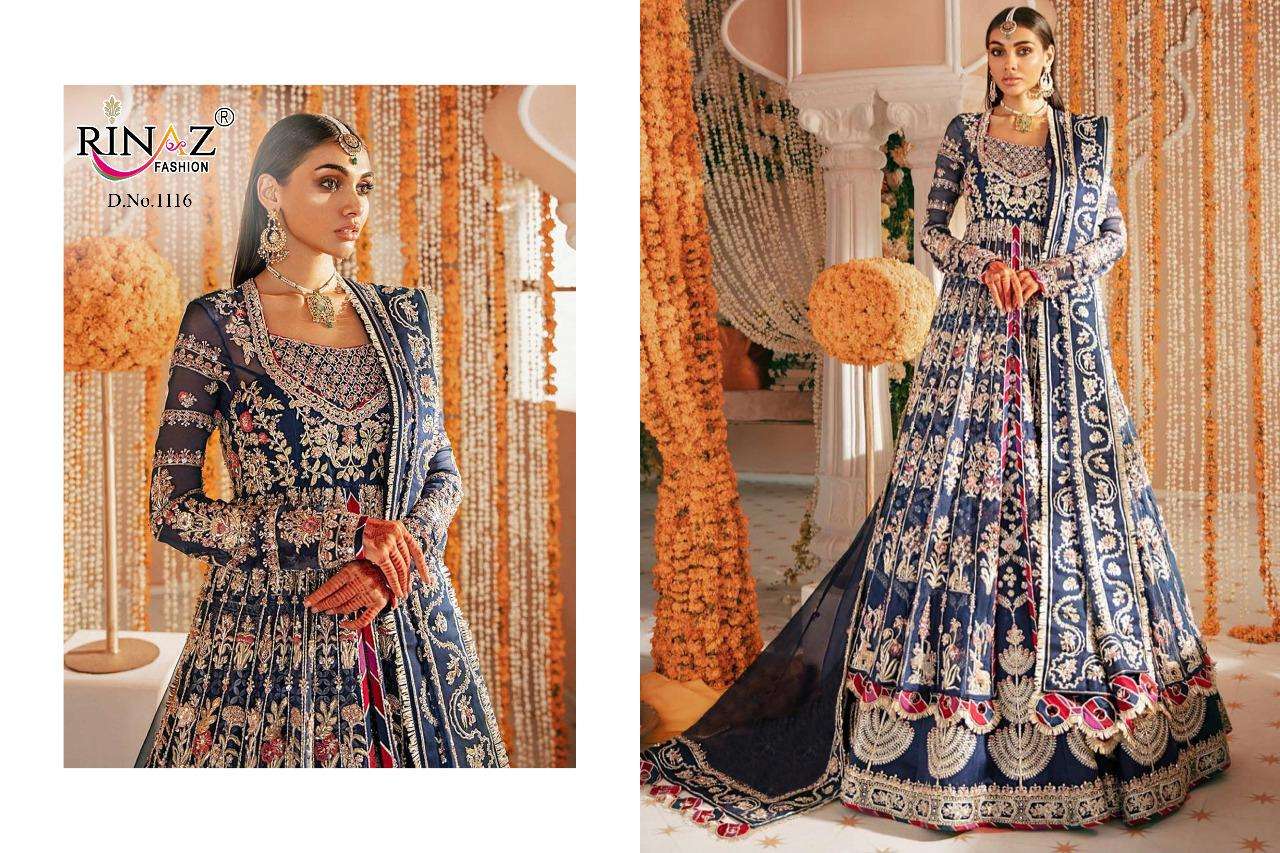 RIM ZIM VOL-2 BY RINAZ FASHION DESIGNER PAKISTANI SUITS BEAUTIFUL STYLISH FANCY COLORFUL PARTY WEAR & OCCASIONAL WEAR BUTTERFLY NET EMBROIDERY DRESSES AT WHOLESALE PRICE