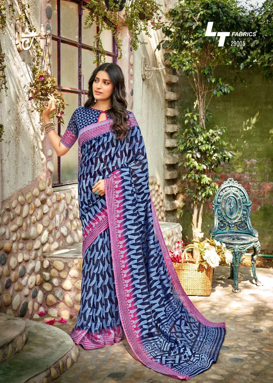 AAHANA 29001 SERIES BY LT FABRICS 29001 TO 29010 SERIES INDIAN TRADITIONAL WEAR COLLECTION BEAUTIFUL STYLISH FANCY COLORFUL PARTY WEAR & OCCASIONAL WEAR HANDLOOM BRASSO SAREES AT WHOLESALE PRICE