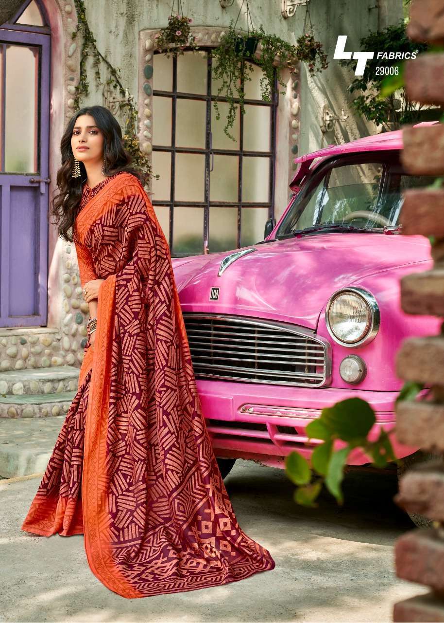 AAHANA 29001 SERIES BY LT FABRICS 29001 TO 29010 SERIES INDIAN TRADITIONAL WEAR COLLECTION BEAUTIFUL STYLISH FANCY COLORFUL PARTY WEAR & OCCASIONAL WEAR HANDLOOM BRASSO SAREES AT WHOLESALE PRICE