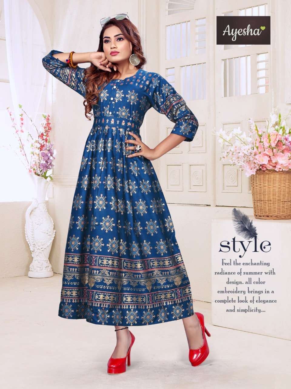 NATASHA VOL-2 BY AYESHA 01 TO 08 SERIES BEAUTIFUL COLORFUL STYLISH FANCY CASUAL WEAR & ETHNIC WEAR & READY TO WEAR RAYON PRINTED GOWNS AT WHOLESALE PRICE