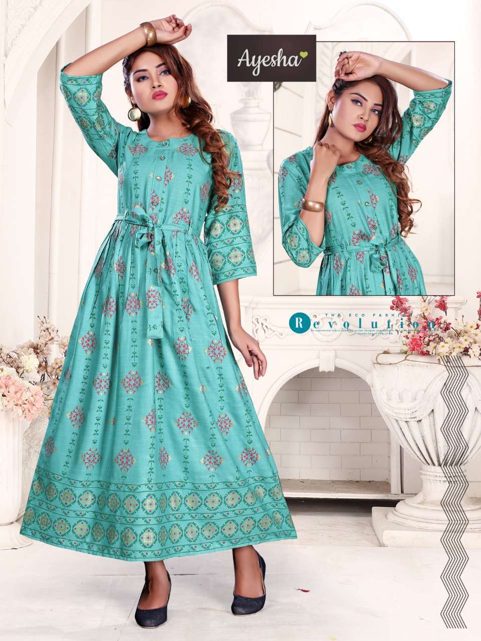 NATASHA VOL-2 BY AYESHA 01 TO 08 SERIES BEAUTIFUL COLORFUL STYLISH FANCY CASUAL WEAR & ETHNIC WEAR & READY TO WEAR RAYON PRINTED GOWNS AT WHOLESALE PRICE