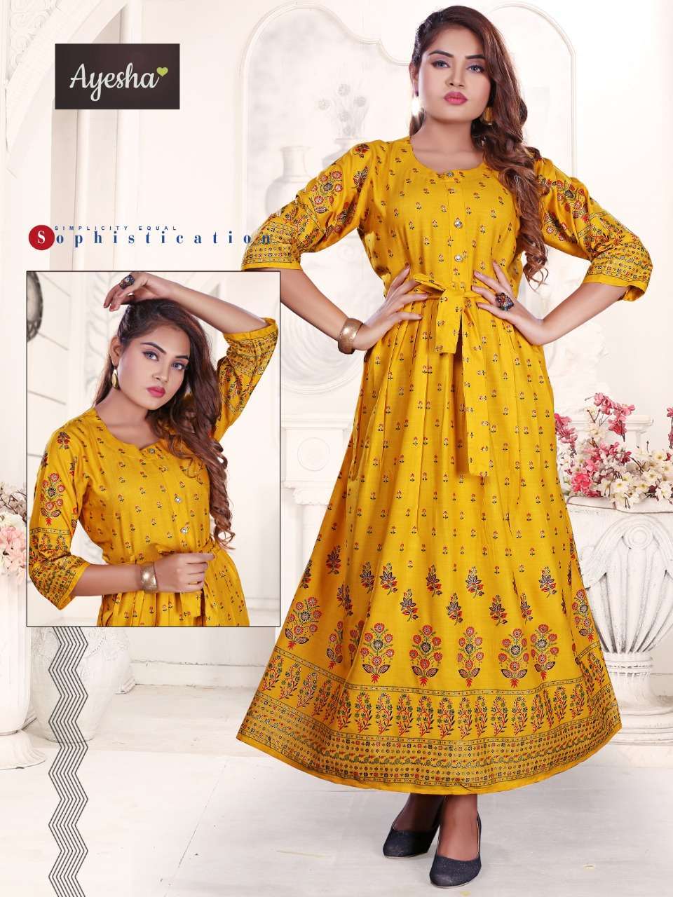 NATASHA VOL-2 BY AYESHA 01 TO 08 SERIES BEAUTIFUL COLORFUL STYLISH FANCY CASUAL WEAR & ETHNIC WEAR & READY TO WEAR RAYON PRINTED GOWNS AT WHOLESALE PRICE