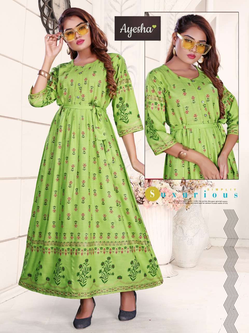 NATASHA VOL-2 BY AYESHA 01 TO 08 SERIES BEAUTIFUL COLORFUL STYLISH FANCY CASUAL WEAR & ETHNIC WEAR & READY TO WEAR RAYON PRINTED GOWNS AT WHOLESALE PRICE