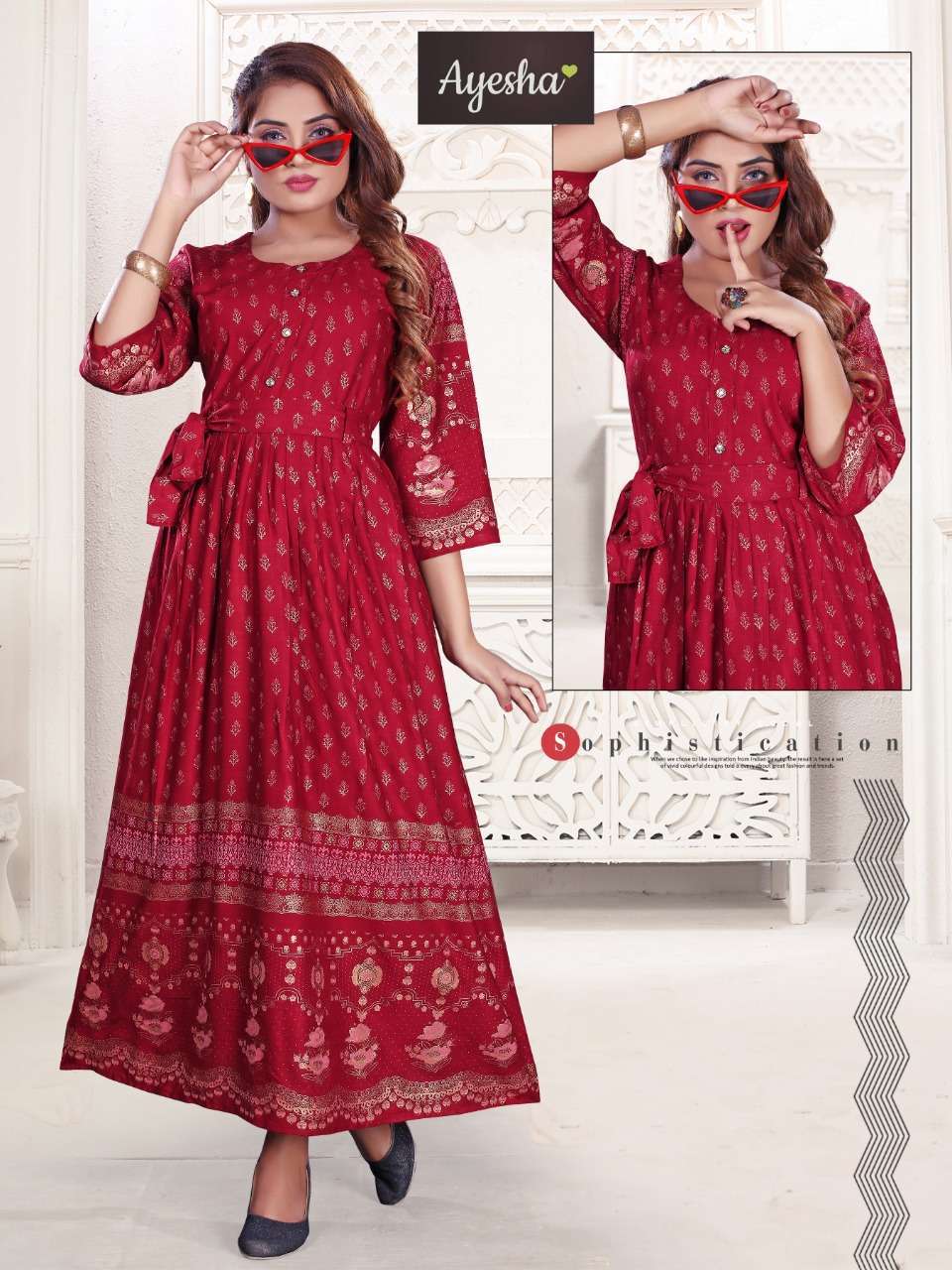 NATASHA VOL-2 BY AYESHA 01 TO 08 SERIES BEAUTIFUL COLORFUL STYLISH FANCY CASUAL WEAR & ETHNIC WEAR & READY TO WEAR RAYON PRINTED GOWNS AT WHOLESALE PRICE