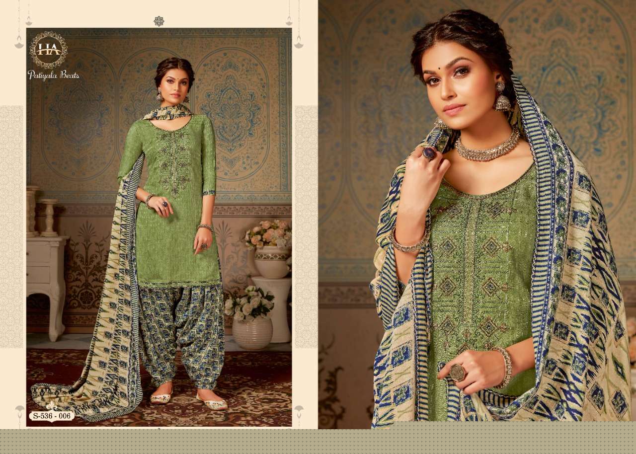 PATIYALA BEATS BY HARSHIT FASHION HUB 536-001 TO 536-010 SERIES DESIGNER FESTIVE SUITS COLLECTION BEAUTIFUL STYLISH FANCY COLORFUL PARTY WEAR & OCCASIONAL WEAR PURE PASHMINA EMBROIDERED DRESSES AT WHOLESALE PRICE