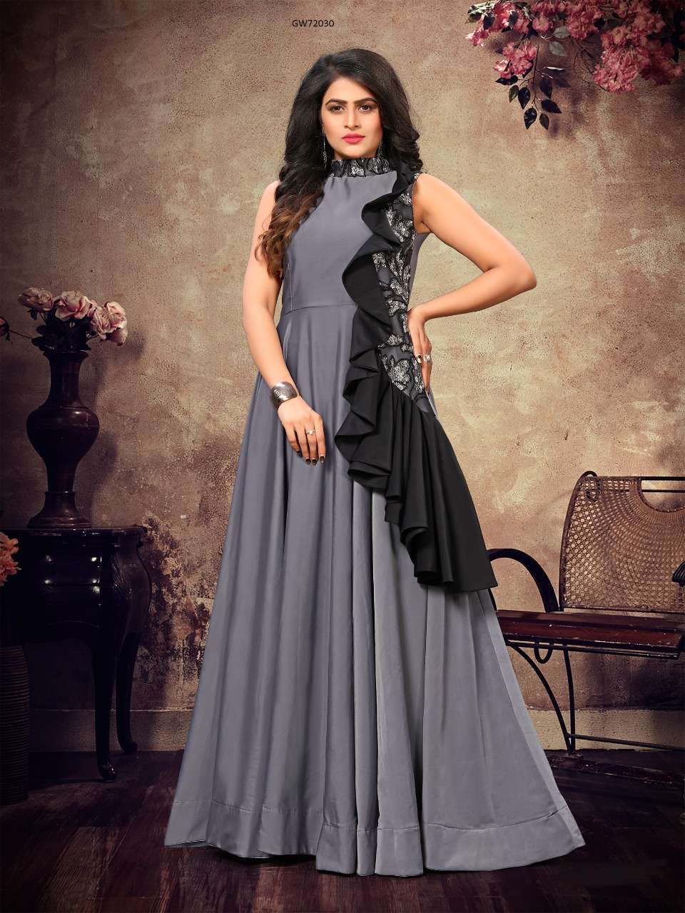 DESIGNER GOWN VOL-2 NX BY INDIAN WOMEN BEAUTIFUL STYLISH FANCY COLORFUL CASUAL WEAR & ETHNIC WEAR & READY TO WEAR IMPORTED GOWNS AT WHOLESALE PRICE