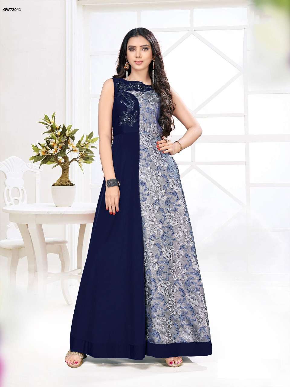 DESIGNER GOWN VOL-2 NX BY INDIAN WOMEN BEAUTIFUL STYLISH FANCY COLORFUL CASUAL WEAR & ETHNIC WEAR & READY TO WEAR IMPORTED GOWNS AT WHOLESALE PRICE