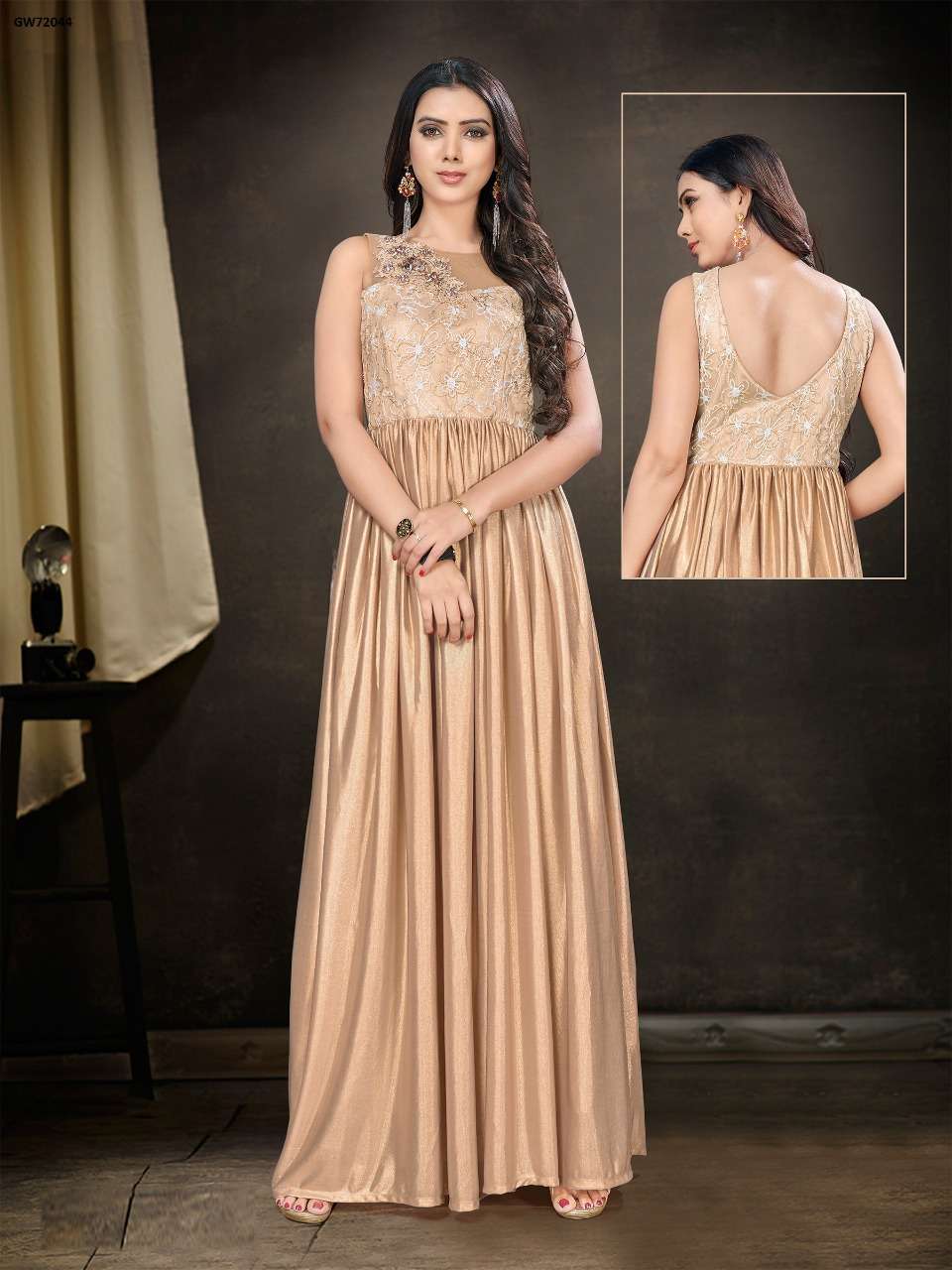 DESIGNER GOWN VOL-2 NX BY INDIAN WOMEN BEAUTIFUL STYLISH FANCY COLORFUL CASUAL WEAR & ETHNIC WEAR & READY TO WEAR IMPORTED GOWNS AT WHOLESALE PRICE