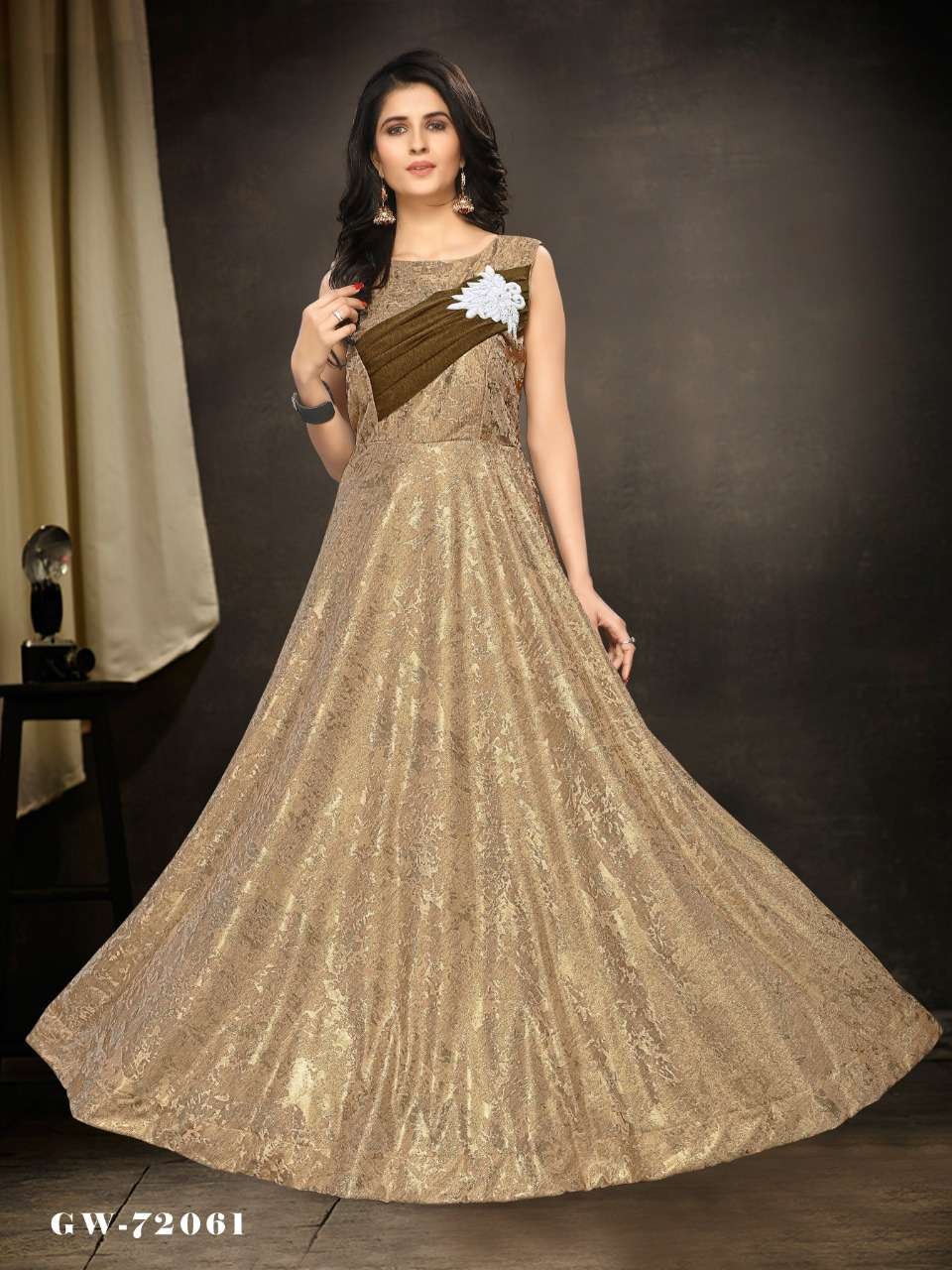 DESIGNER GOWN VOL-2 NX BY INDIAN WOMEN BEAUTIFUL STYLISH FANCY COLORFUL CASUAL WEAR & ETHNIC WEAR & READY TO WEAR IMPORTED GOWNS AT WHOLESALE PRICE