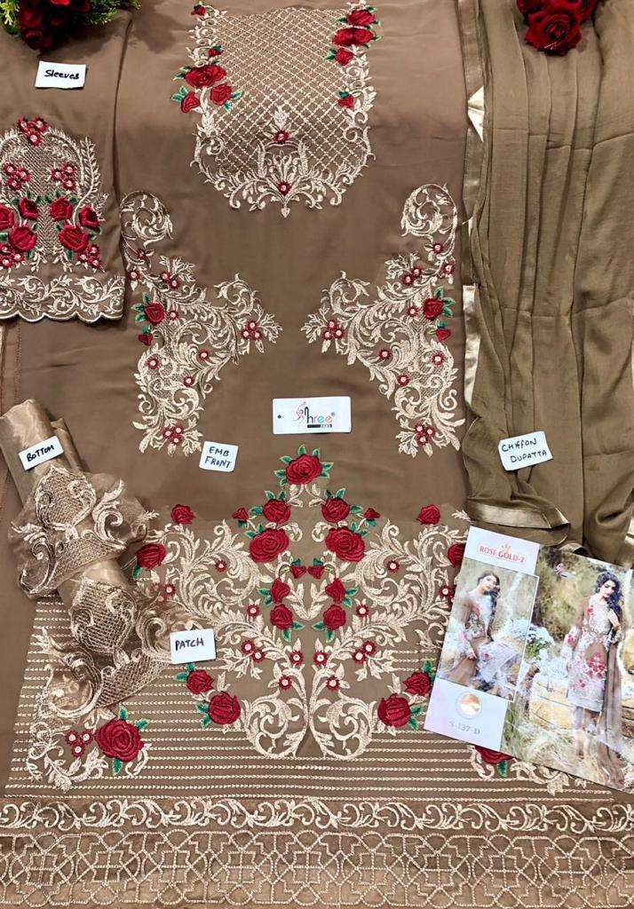 SHREE FABS HIT DESIGN S-137 COLOURS BY SHREE FABS 137-A TO 137-E SERIES Z PAKISTANI SUITS BEAUTIFUL FANCY COLORFUL STYLISH PARTY WEAR & OCCASIONAL WEAR GEORGETTE EMBROIDERED DRESSES AT WHOLESALE PRICE