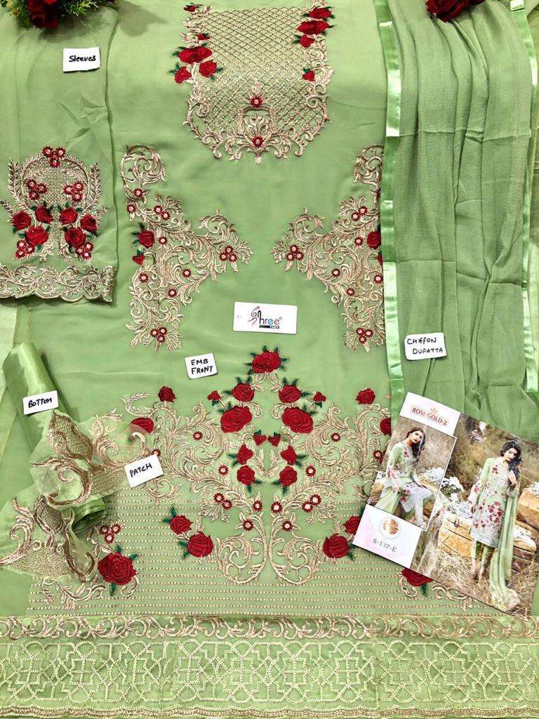 SHREE FABS HIT DESIGN S-137 COLOURS BY SHREE FABS 137-A TO 137-E SERIES Z PAKISTANI SUITS BEAUTIFUL FANCY COLORFUL STYLISH PARTY WEAR & OCCASIONAL WEAR GEORGETTE EMBROIDERED DRESSES AT WHOLESALE PRICE
