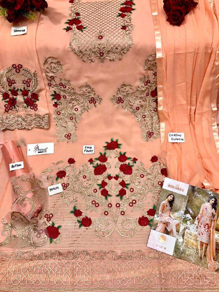 SHREE FABS HIT DESIGN S-137 COLOURS BY SHREE FABS 137-A TO 137-E SERIES Z PAKISTANI SUITS BEAUTIFUL FANCY COLORFUL STYLISH PARTY WEAR & OCCASIONAL WEAR GEORGETTE EMBROIDERED DRESSES AT WHOLESALE PRICE