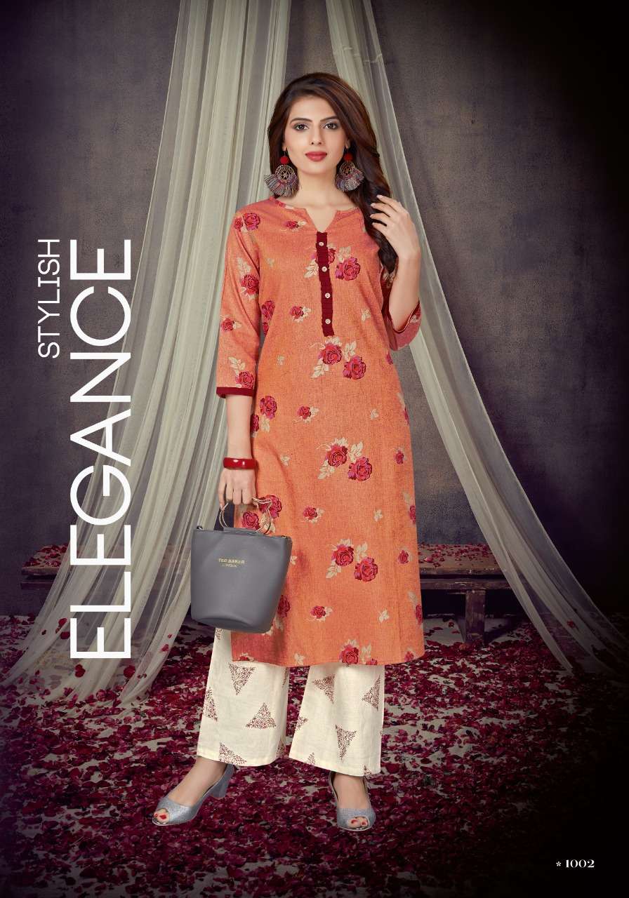 CANDY BY ALISHKA FASHION 1001 TO 1005 SERIES STYLISH FANCY BEAUTIFUL COLORFUL CASUAL WEAR & ETHNIC WEAR COTTON KURTIS WITH BOTTOM AT WHOLESALE PRICE