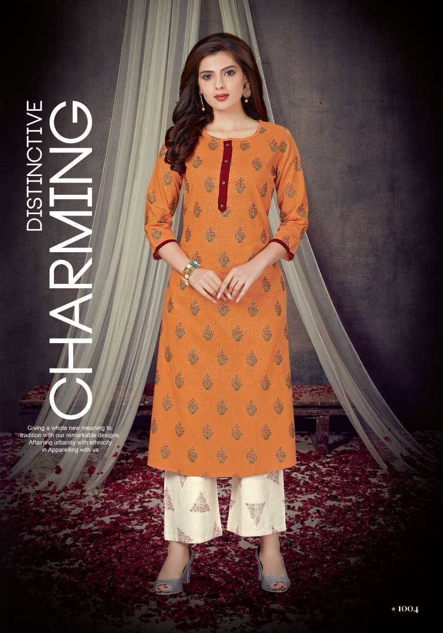 CANDY BY ALISHKA FASHION 1001 TO 1005 SERIES STYLISH FANCY BEAUTIFUL COLORFUL CASUAL WEAR & ETHNIC WEAR COTTON KURTIS WITH BOTTOM AT WHOLESALE PRICE
