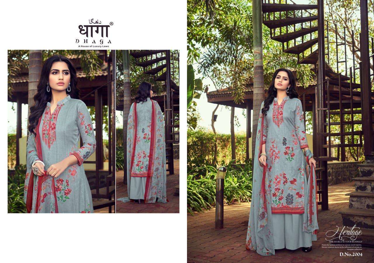 RUBINA BY DHAGA 2001 TO 2006 SERIES DESIGNER SUITS BEAUTIFUL STYLISH FANCY COLORFUL PARTY WEAR & OCCASIONAL WEAR PURE CAMBRIC COTTON PRINTED DRESSES AT WHOLESALE PRICE