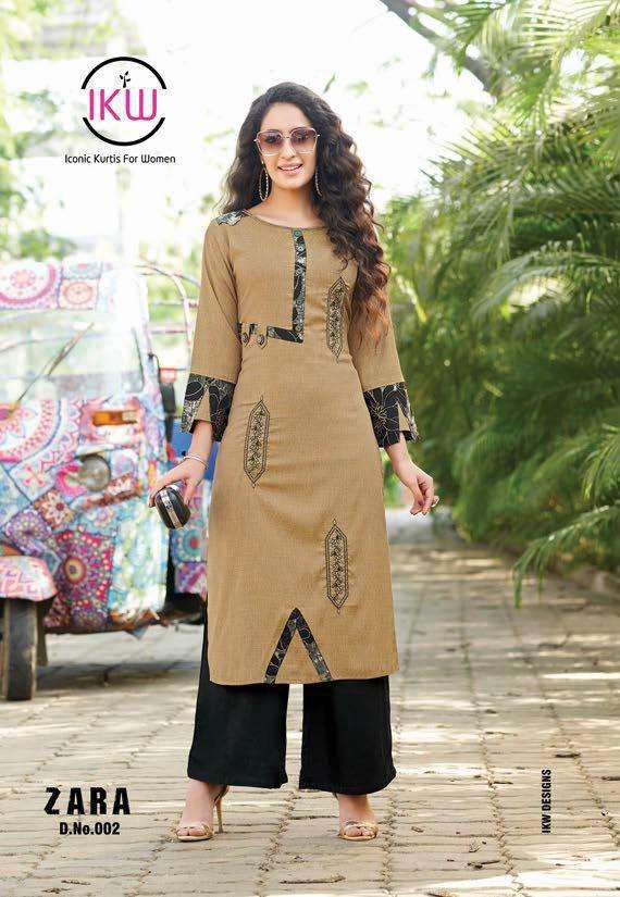 ZARA VOL-2 BY IKW 001 TO 008 SERIES BEAUTIFUL STYLISH FANCY COLORFUL CASUAL WEAR & ETHNIC WEAR HEAVY RAYON KURTIS AT WHOLESALE PRICE