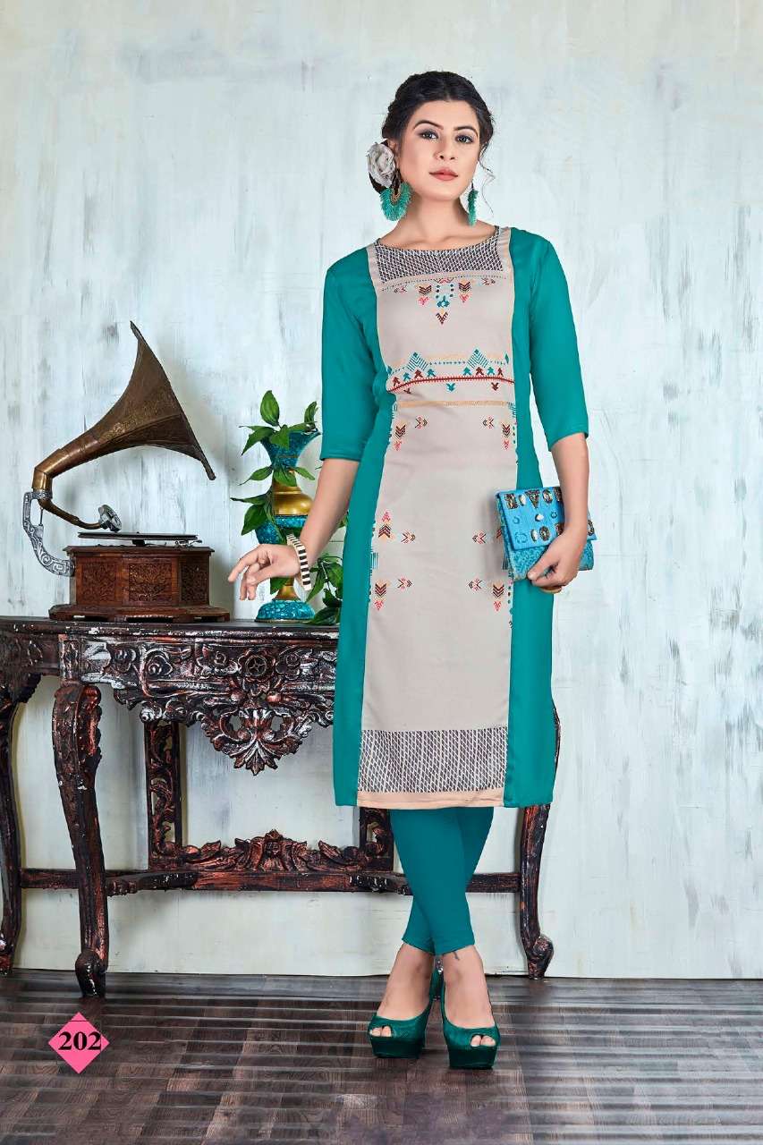 HAZEL VOL-4 BY N4U 201 TO 206 SERIES BEAUTIFUL STYLISH FANCY COLORFUL CASUAL WEAR & ETHNIC WEAR VISCOSE RAYON KURTIS AT WHOLESALE PRICE