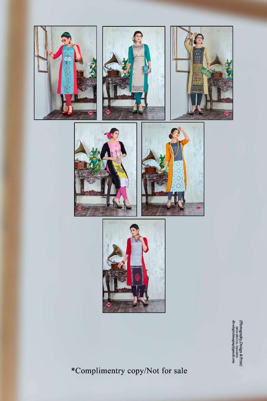 HAZEL VOL-4 BY N4U 201 TO 206 SERIES BEAUTIFUL STYLISH FANCY COLORFUL CASUAL WEAR & ETHNIC WEAR VISCOSE RAYON KURTIS AT WHOLESALE PRICE