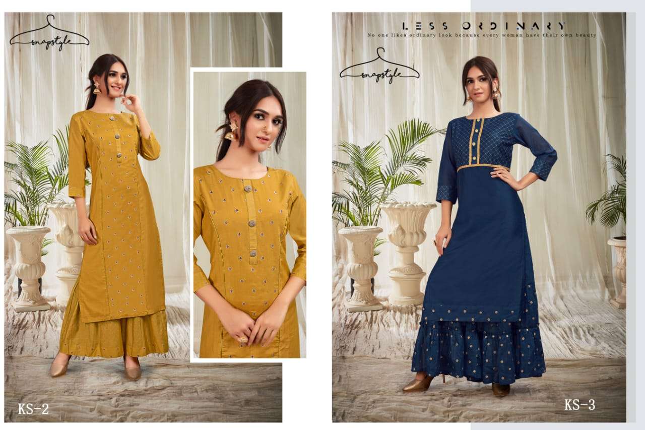 GRACE BY SANPSTYLE 1 TO 4 SERIES STYLISH FANCY BEAUTIFUL COLORFUL CASUAL WEAR & ETHNIC WEAR MAL MAL SILK KURTIS WITH BOTTOM AT WHOLESALE PRICE