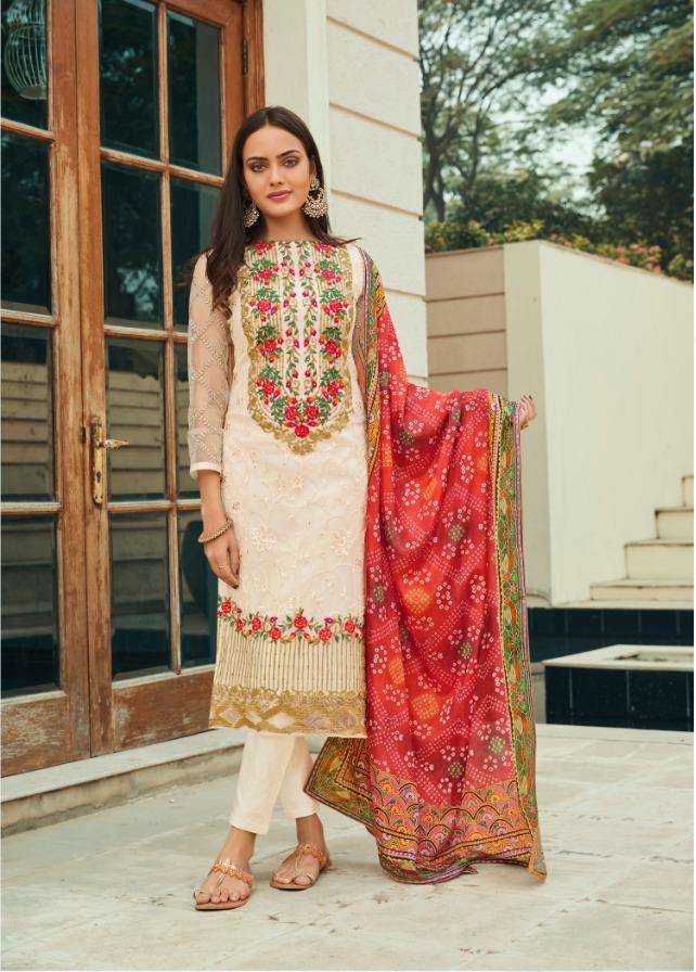 AFSANA BY MANNMOHIT 32001 TO 32004 SERIES BEAUTIFUL SUITS STYLISH FANCY COLORFUL PARTY WEAR & OCCASIONAL WEAR PURE NET EMBROIDERED DRESSES AT WHOLESALE PRICE