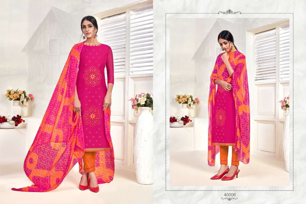WILD CARD VOL-3 BY RAGHAV CREATION 40001 TO 40012 SERIES DESIGNER SUITS COLLECTION BEAUTIFUL STYLISH FANCY COLORFUL PARTY WEAR & OCCASIONAL WEAR PURE CHANDERI PRINTED DRESSES AT WHOLESALE PRICE