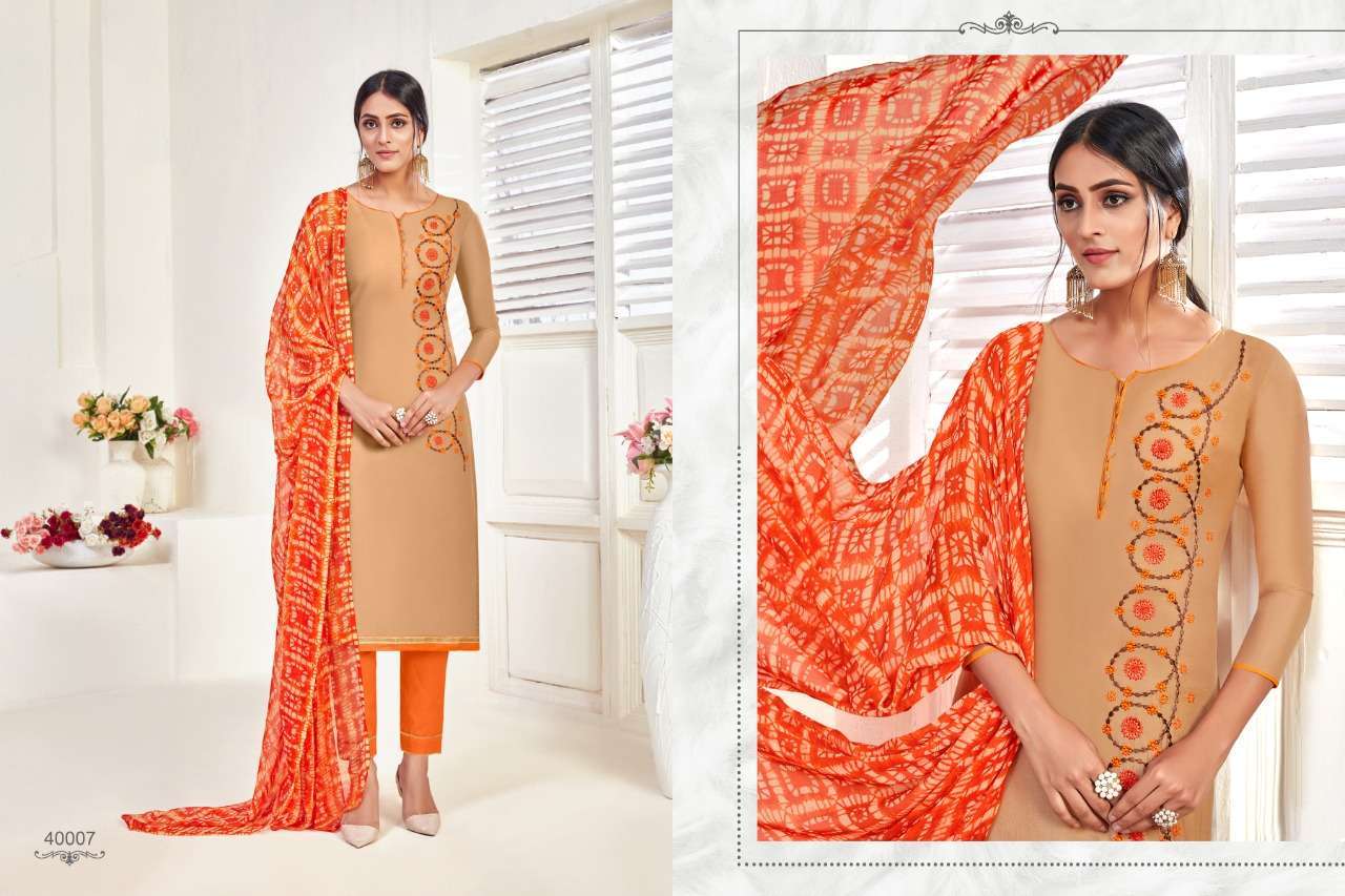 WILD CARD VOL-3 BY RAGHAV CREATION 40001 TO 40012 SERIES DESIGNER SUITS COLLECTION BEAUTIFUL STYLISH FANCY COLORFUL PARTY WEAR & OCCASIONAL WEAR PURE CHANDERI PRINTED DRESSES AT WHOLESALE PRICE