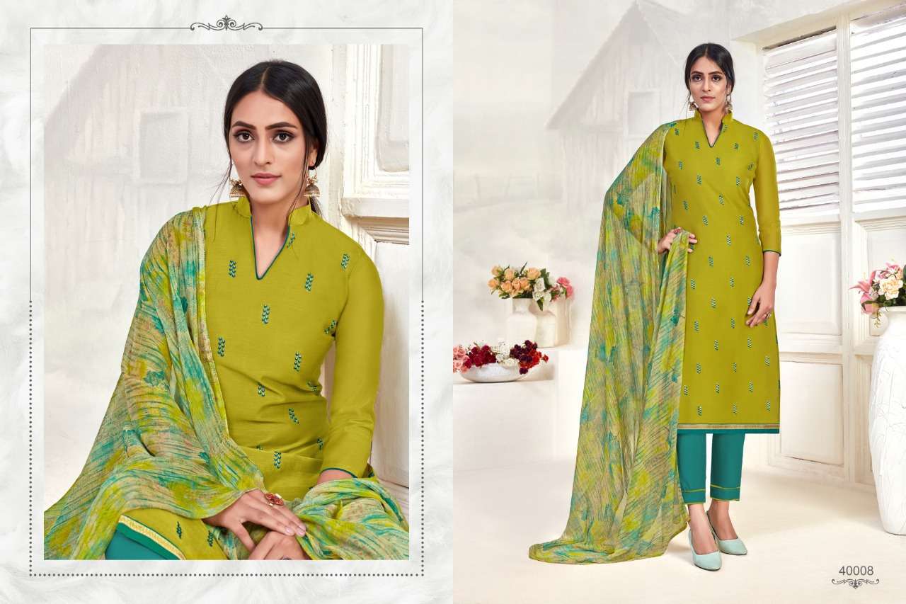 WILD CARD VOL-3 BY RAGHAV CREATION 40001 TO 40012 SERIES DESIGNER SUITS COLLECTION BEAUTIFUL STYLISH FANCY COLORFUL PARTY WEAR & OCCASIONAL WEAR PURE CHANDERI PRINTED DRESSES AT WHOLESALE PRICE