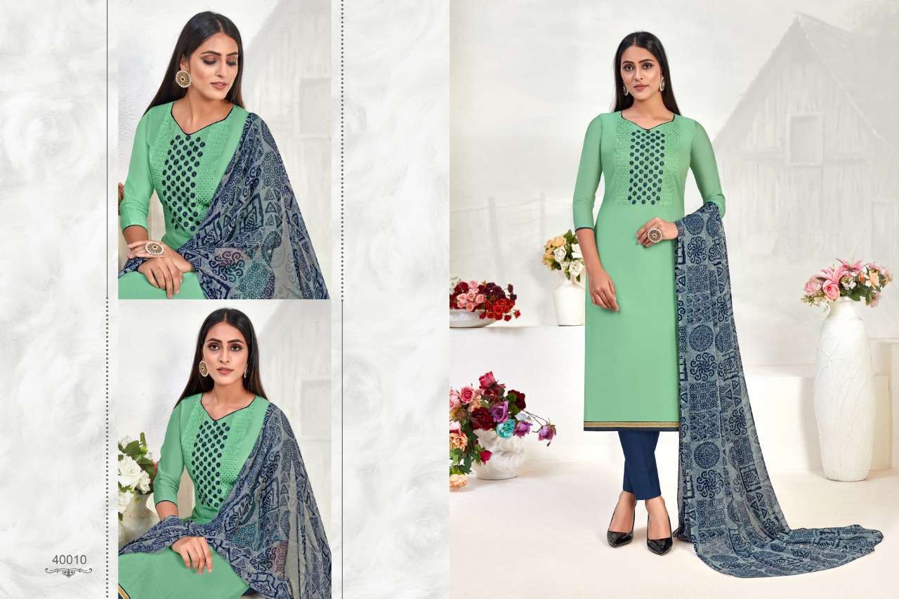 WILD CARD VOL-3 BY RAGHAV CREATION 40001 TO 40012 SERIES DESIGNER SUITS COLLECTION BEAUTIFUL STYLISH FANCY COLORFUL PARTY WEAR & OCCASIONAL WEAR PURE CHANDERI PRINTED DRESSES AT WHOLESALE PRICE