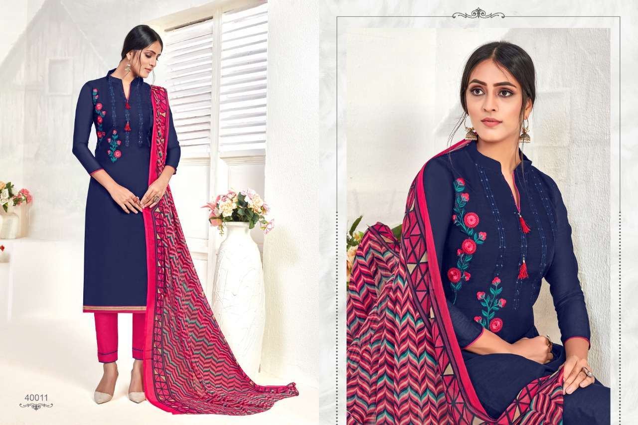 WILD CARD VOL-3 BY RAGHAV CREATION 40001 TO 40012 SERIES DESIGNER SUITS COLLECTION BEAUTIFUL STYLISH FANCY COLORFUL PARTY WEAR & OCCASIONAL WEAR PURE CHANDERI PRINTED DRESSES AT WHOLESALE PRICE