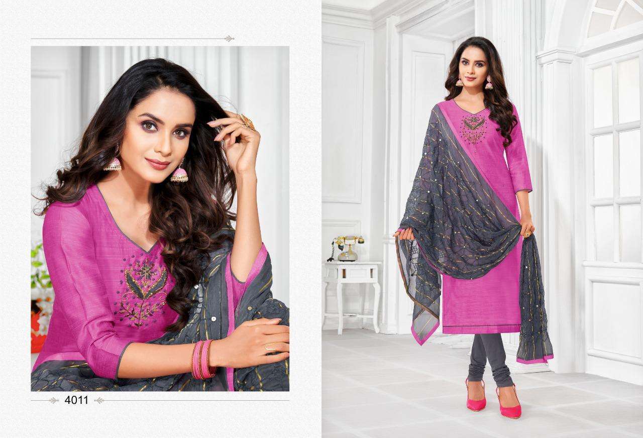 BALLON VOL-4 BY SHAGUN LIFESTYLE 4001 TO 4012 SERIES DESIGNER SUITS COLLECTION BEAUTIFUL STYLISH FANCY COLORFUL PARTY WEAR & OCCASIONAL WEAR JHARNA SILK PRINTED DRESSES AT WHOLESALE PRICE