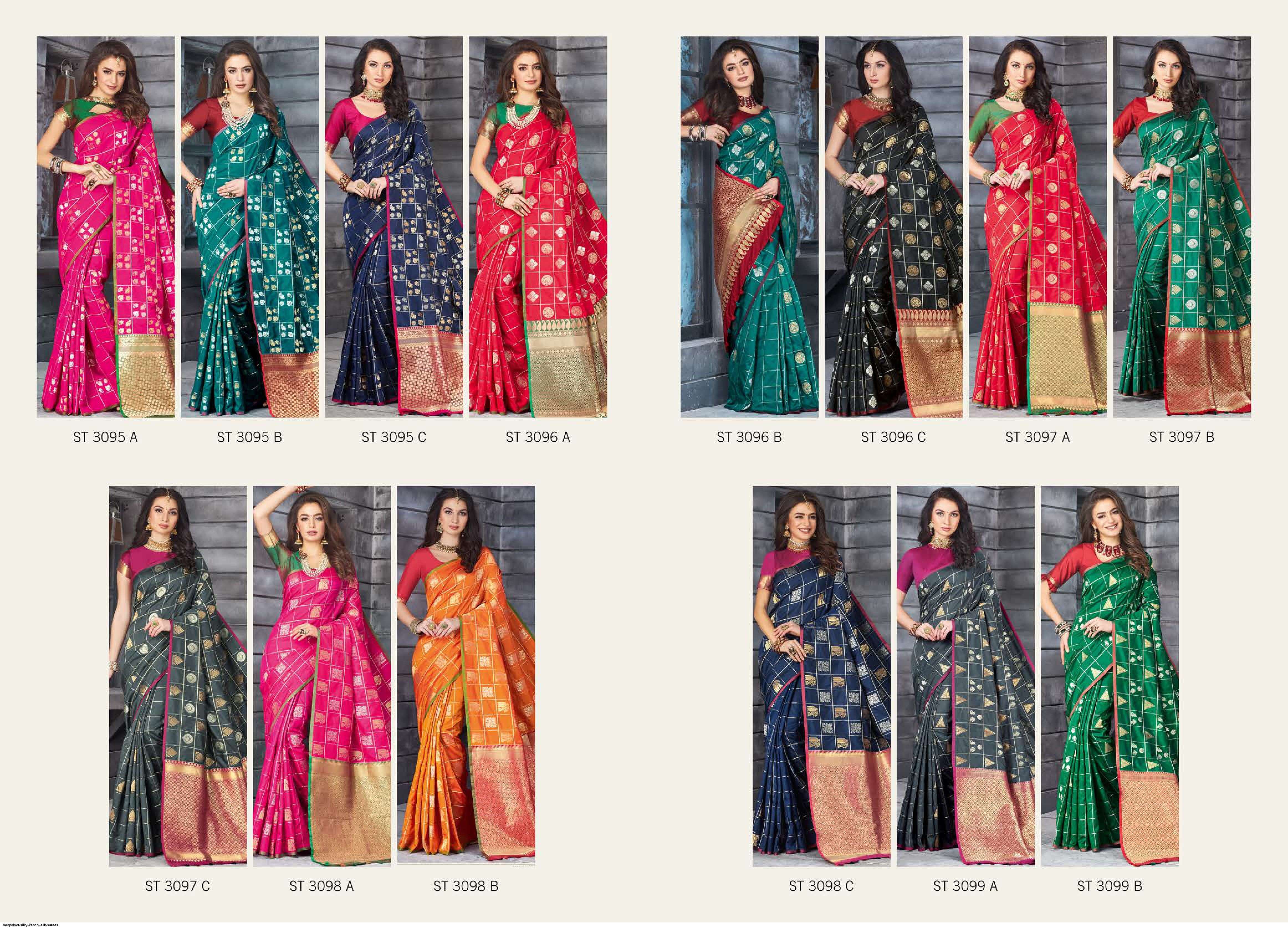 SILKY BY MOGHDOOT INDIAN TRADITIONAL WEAR COLLECTION BEAUTIFUL STYLISH FANCY COLORFUL PARTY WEAR & OCCASIONAL WEAR KANCHI SILK SAREES AT WHOLESALE PRICE
