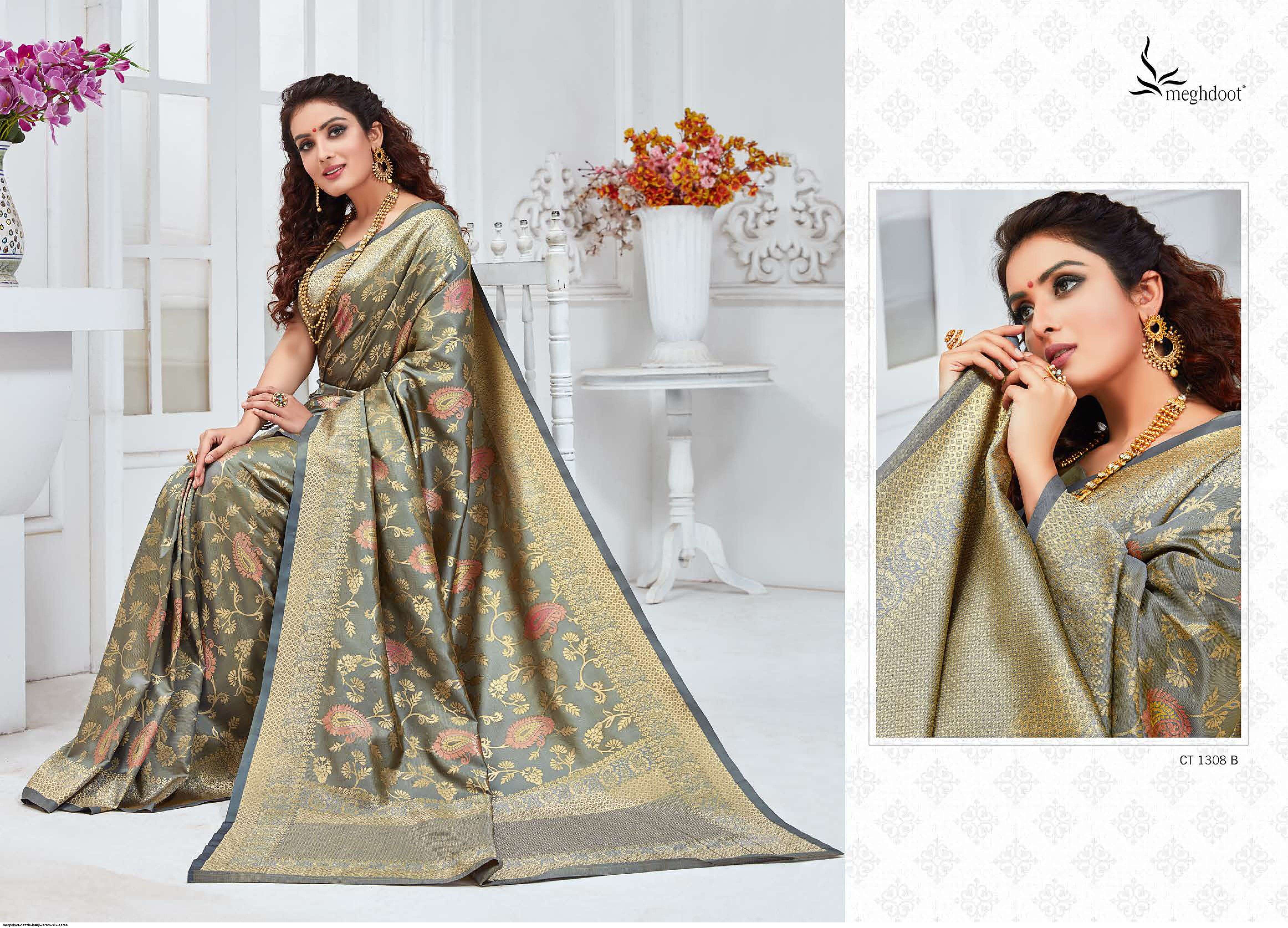 DAZZLE BY MOGHDOOT INDIAN TRADITIONAL WEAR COLLECTION BEAUTIFUL STYLISH FANCY COLORFUL PARTY WEAR & OCCASIONAL WEAR KANJIWARAM SILK SAREES AT WHOLESALE PRICE