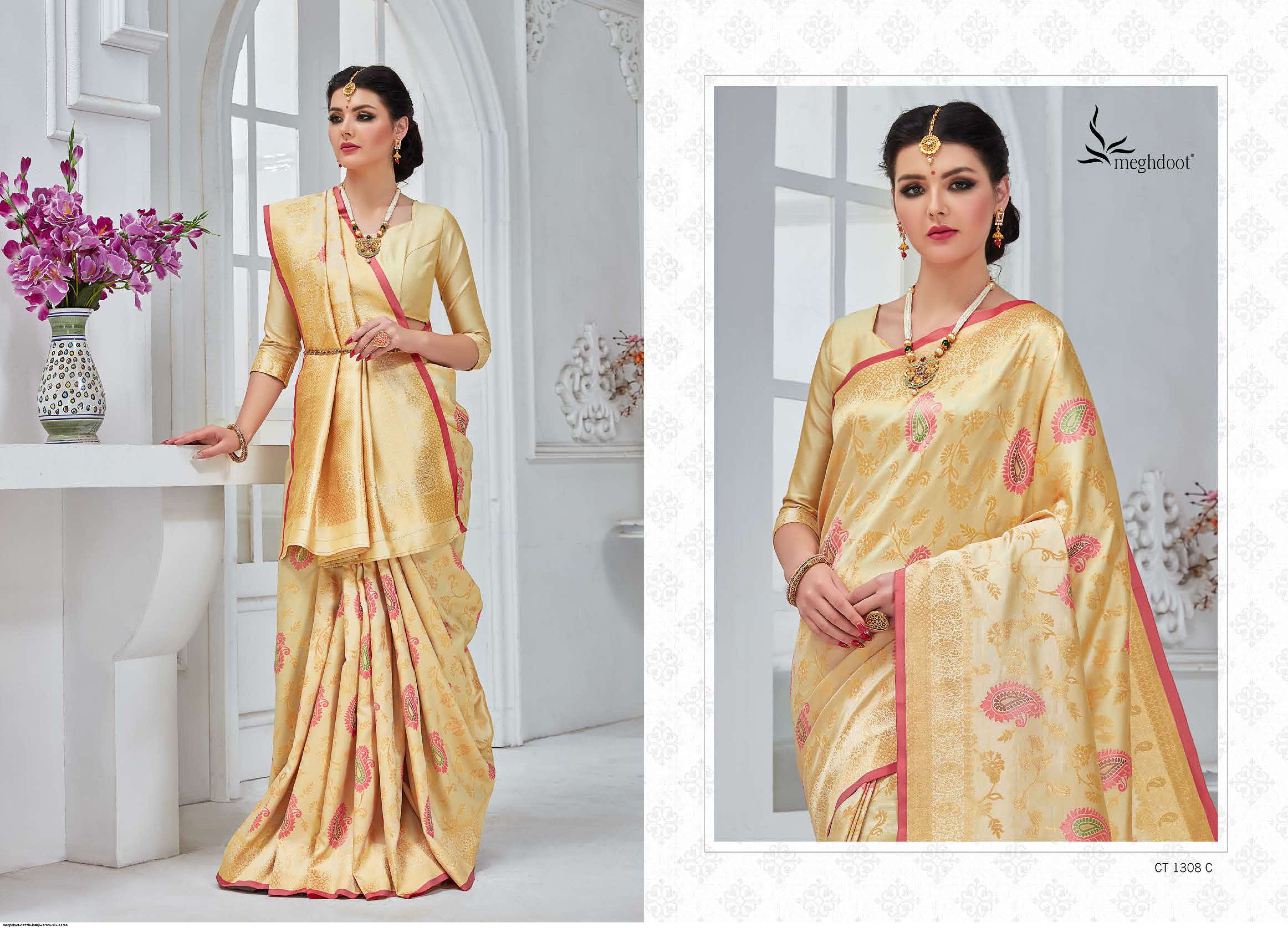 DAZZLE BY MOGHDOOT INDIAN TRADITIONAL WEAR COLLECTION BEAUTIFUL STYLISH FANCY COLORFUL PARTY WEAR & OCCASIONAL WEAR KANJIWARAM SILK SAREES AT WHOLESALE PRICE
