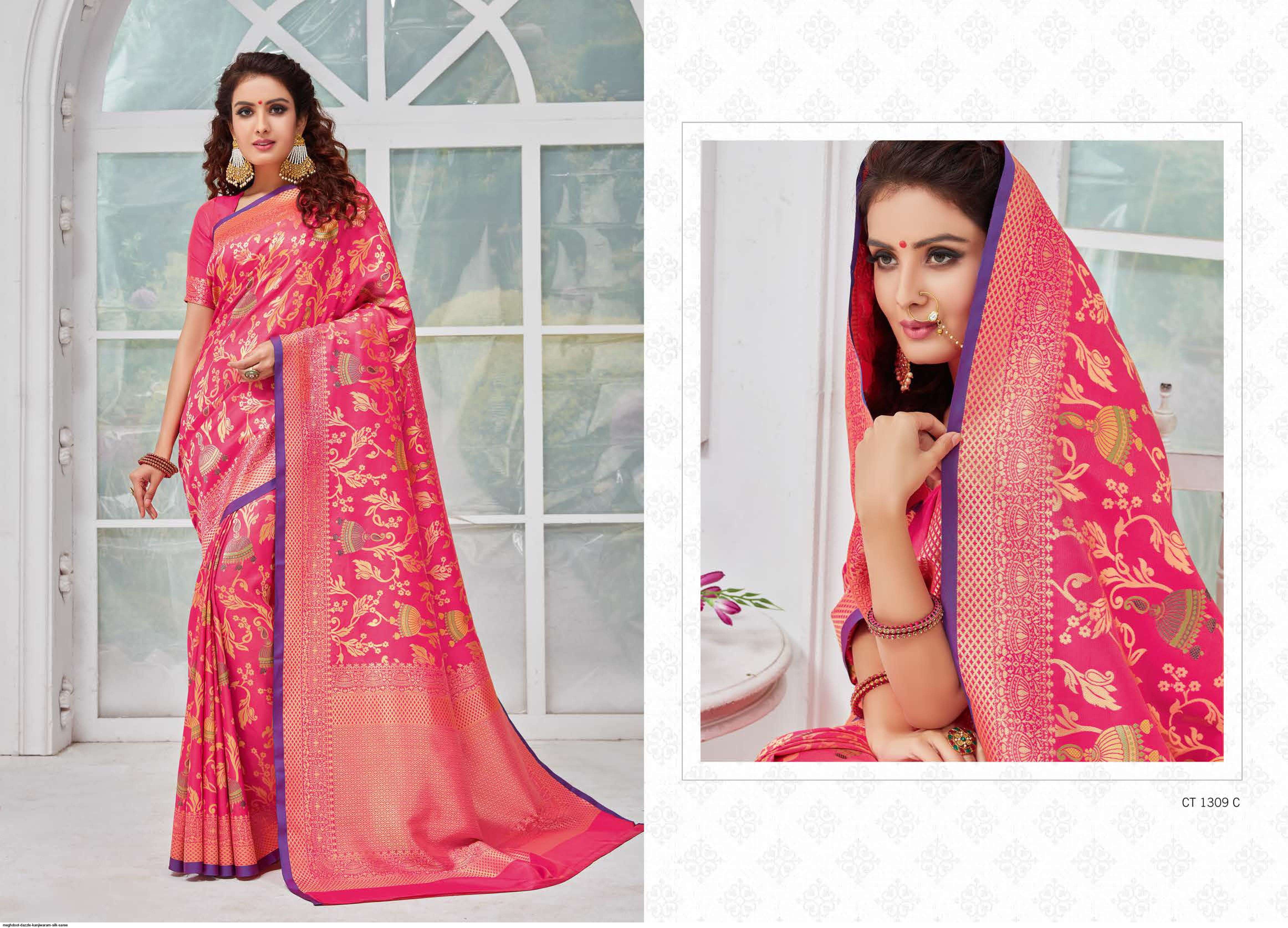 DAZZLE BY MOGHDOOT INDIAN TRADITIONAL WEAR COLLECTION BEAUTIFUL STYLISH FANCY COLORFUL PARTY WEAR & OCCASIONAL WEAR KANJIWARAM SILK SAREES AT WHOLESALE PRICE