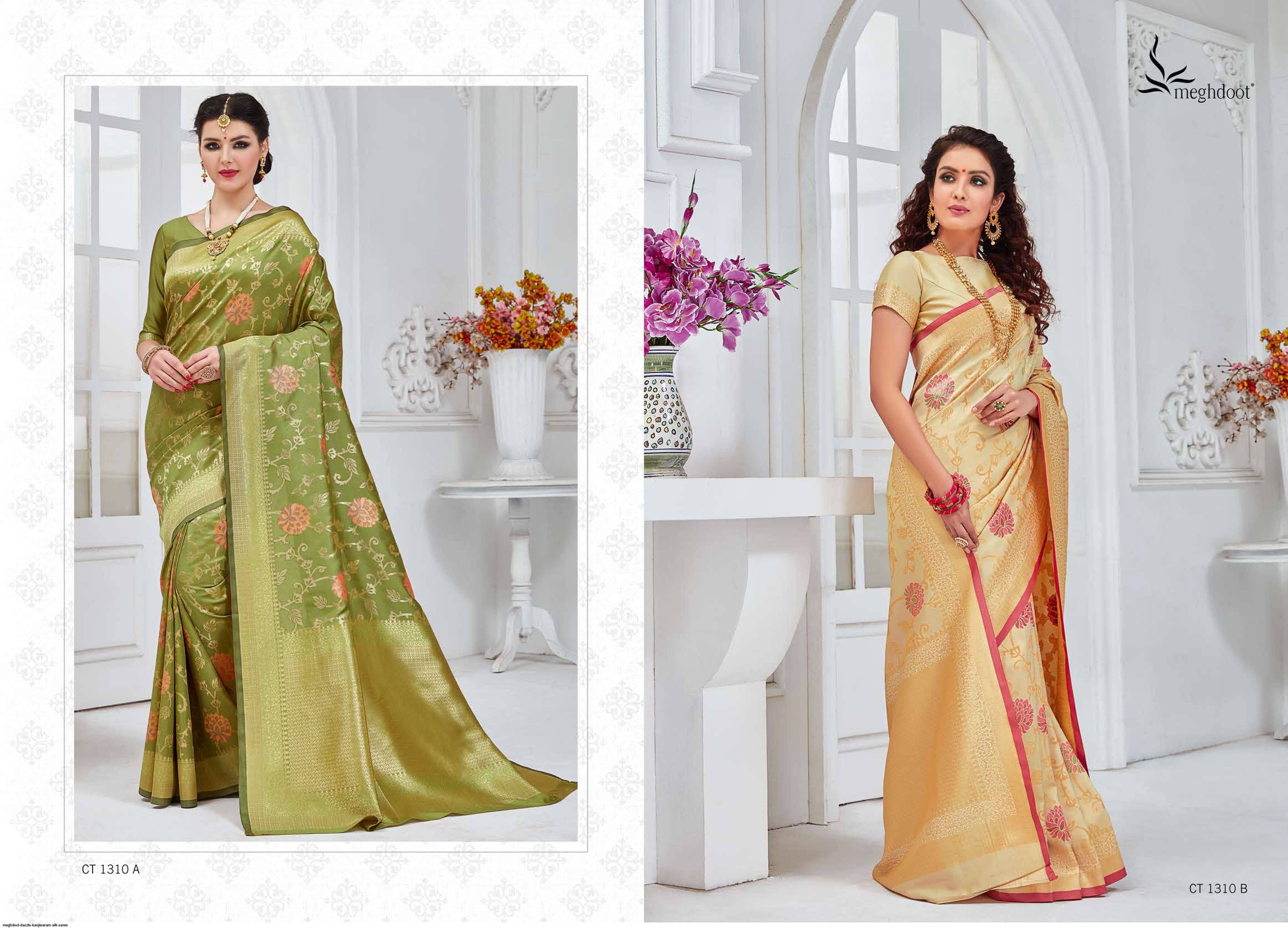 DAZZLE BY MOGHDOOT INDIAN TRADITIONAL WEAR COLLECTION BEAUTIFUL STYLISH FANCY COLORFUL PARTY WEAR & OCCASIONAL WEAR KANJIWARAM SILK SAREES AT WHOLESALE PRICE