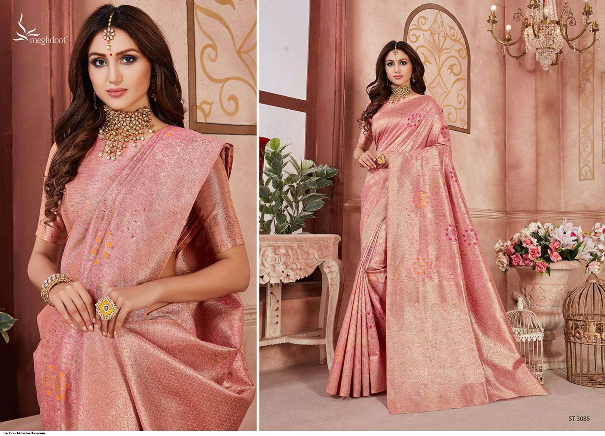 BLUSH BY MOGHDOOT INDIAN TRADITIONAL WEAR COLLECTION BEAUTIFUL STYLISH FANCY COLORFUL PARTY WEAR & OCCASIONAL WEAR JUTE SILK SAREES AT WHOLESALE PRICE