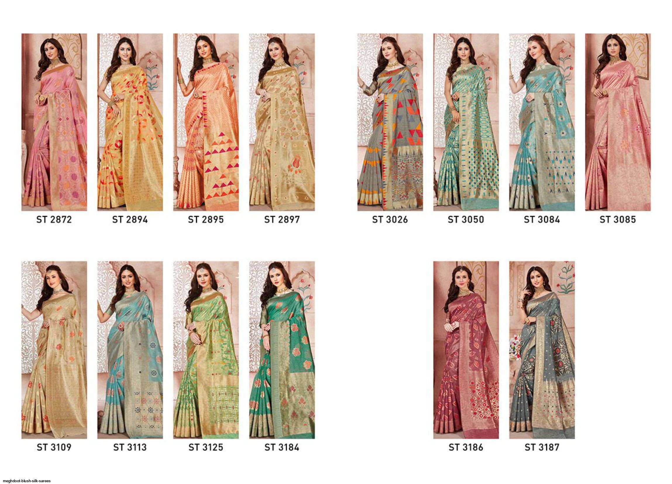 BLUSH BY MOGHDOOT INDIAN TRADITIONAL WEAR COLLECTION BEAUTIFUL STYLISH FANCY COLORFUL PARTY WEAR & OCCASIONAL WEAR JUTE SILK SAREES AT WHOLESALE PRICE