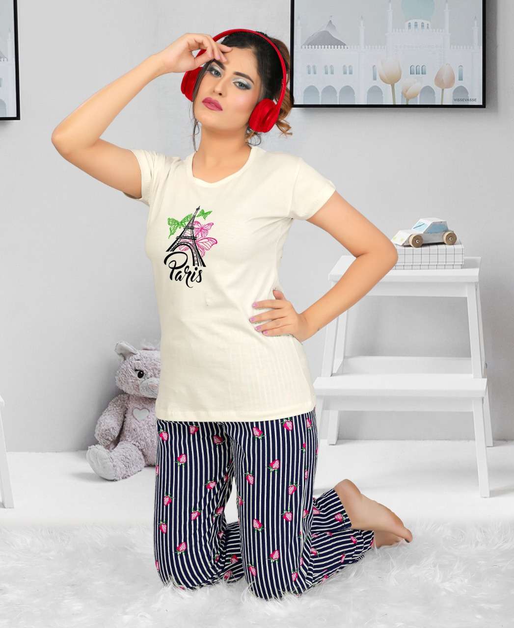 COMFORT NIGHTY VOL-2 BY KAAMIRI 01 TO 06 SERIES BEAUTIFUL STYLISH FANCY COLORFUL CASUAL WEAR & ETHNIC WEAR HOSIERY SINKER TOPS AND BOTTOM AT WHOLESALE PRICE