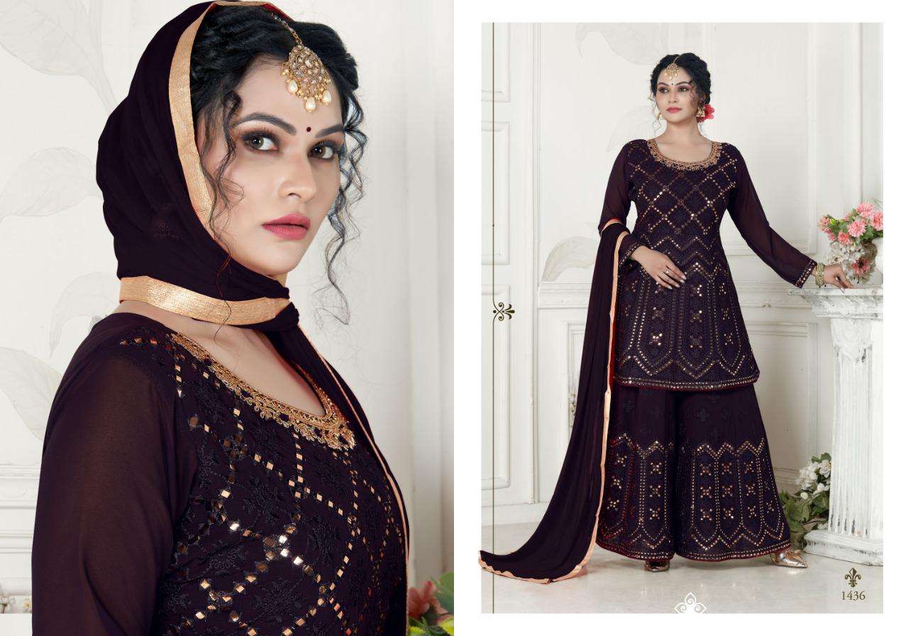 CHINNON VOL-2 BY RANI TRENDZ 1434 TO 1437 SERIES FESTIVE SUITS COLLECTION BEAUTIFUL STYLISH FANCY COLORFUL PARTY WEAR & OCCASIONAL WEAR FAUX GEORGETTE WITH EMBROIDERED DRESSES AT WHOLESALE PRICE