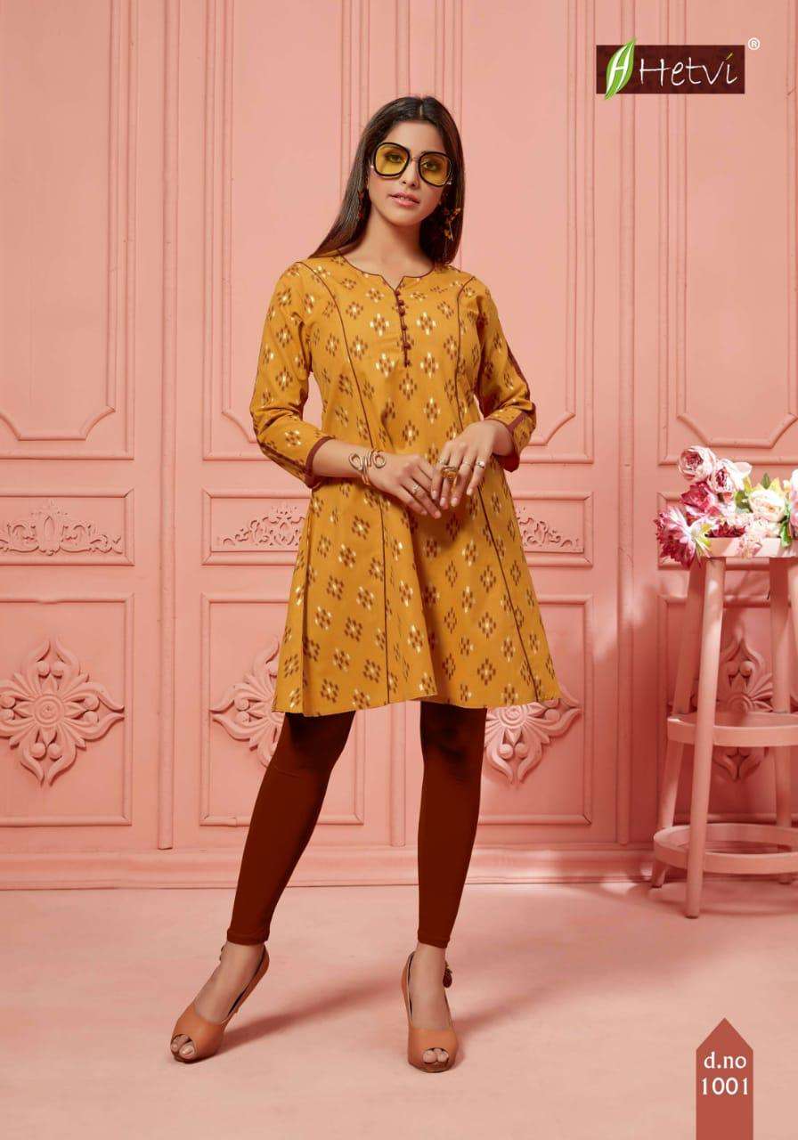 ELAN BY HETVI 1001 TO 1008 SERIES BEAUTIFUL STYLISH FANCY COLORFUL CASUAL WEAR & ETHNIC WEAR & READY TO WEAR LINEN PRINTED KURTIS AT WHOLESALE PRICE