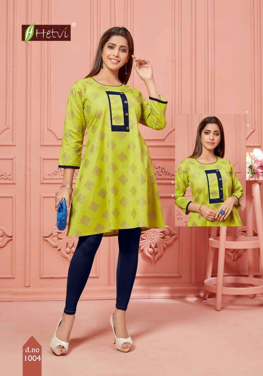 ELAN BY HETVI 1001 TO 1008 SERIES BEAUTIFUL STYLISH FANCY COLORFUL CASUAL WEAR & ETHNIC WEAR & READY TO WEAR LINEN PRINTED KURTIS AT WHOLESALE PRICE