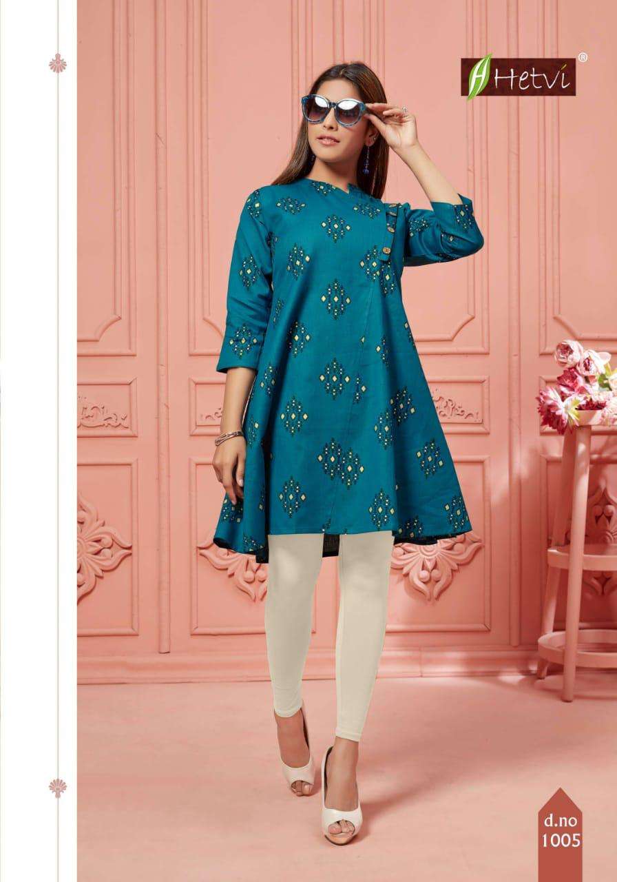 ELAN BY HETVI 1001 TO 1008 SERIES BEAUTIFUL STYLISH FANCY COLORFUL CASUAL WEAR & ETHNIC WEAR & READY TO WEAR LINEN PRINTED KURTIS AT WHOLESALE PRICE