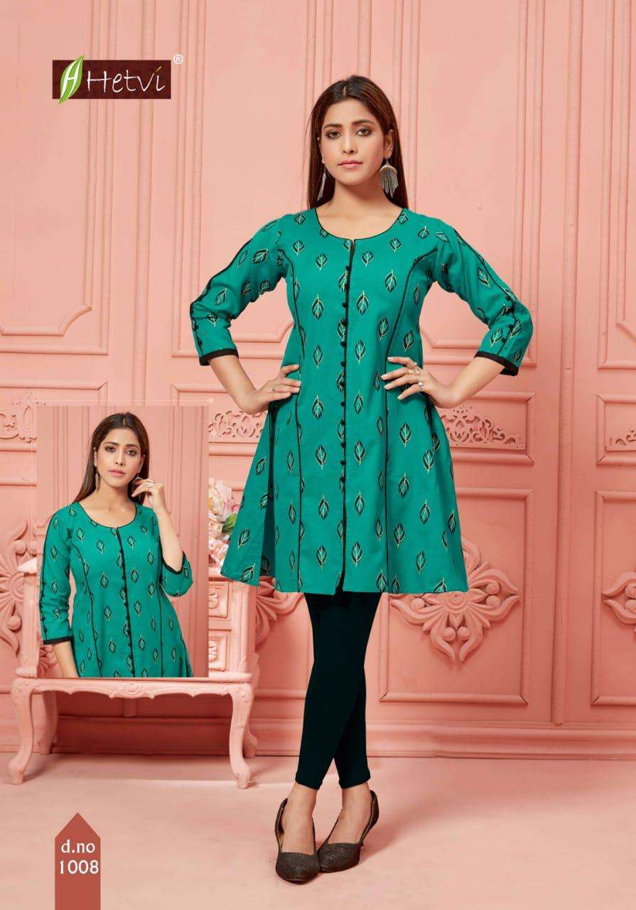 ELAN BY HETVI 1001 TO 1008 SERIES BEAUTIFUL STYLISH FANCY COLORFUL CASUAL WEAR & ETHNIC WEAR & READY TO WEAR LINEN PRINTED KURTIS AT WHOLESALE PRICE
