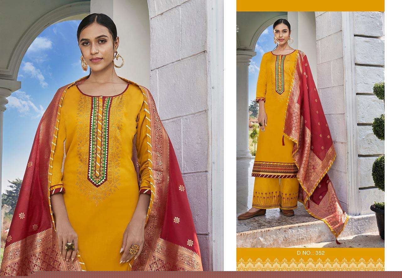 KASTURI VOL-4 BY TRIPLE 351 TO 356 SERIES BEAUTIFUL STYLISH FANCY COLORFUL CASUAL WEAR & ETHNIC WEAR & READY TO WEAR JAM SILK DRESSES AT WHOLESALE PRICE