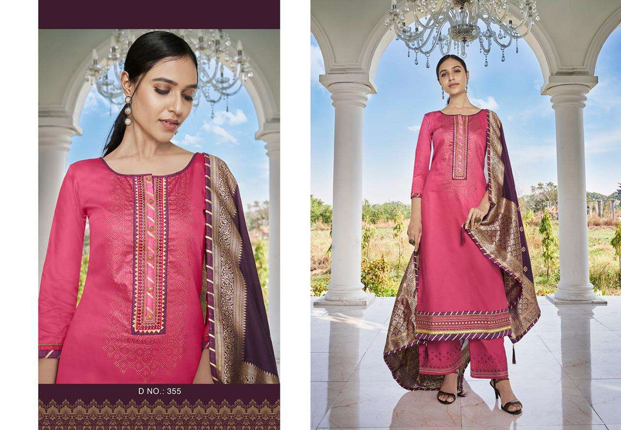 KASTURI VOL-4 BY TRIPLE 351 TO 356 SERIES BEAUTIFUL STYLISH FANCY COLORFUL CASUAL WEAR & ETHNIC WEAR & READY TO WEAR JAM SILK DRESSES AT WHOLESALE PRICE