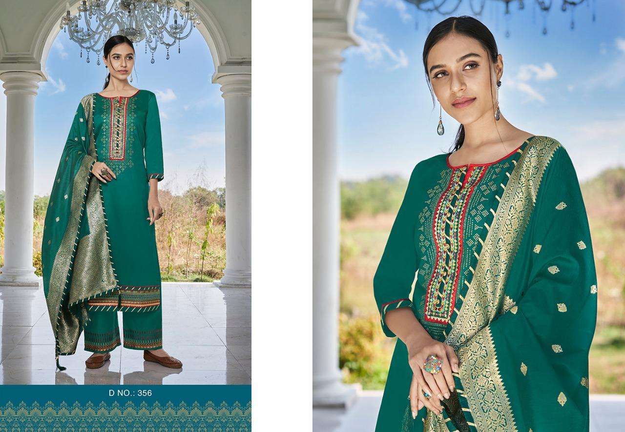 KASTURI VOL-4 BY TRIPLE 351 TO 356 SERIES BEAUTIFUL STYLISH FANCY COLORFUL CASUAL WEAR & ETHNIC WEAR & READY TO WEAR JAM SILK DRESSES AT WHOLESALE PRICE