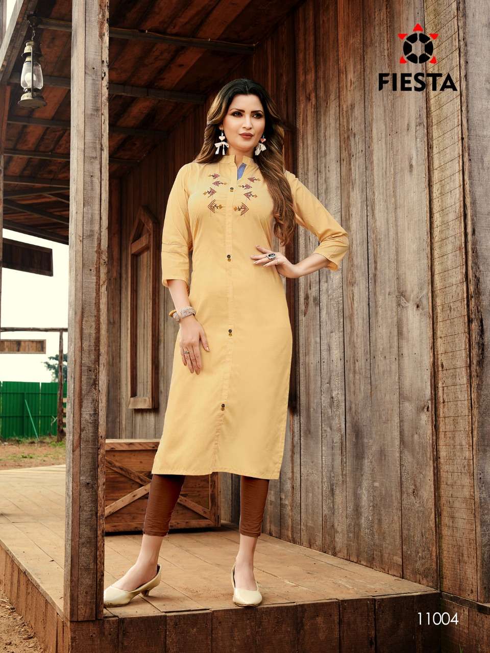 WORK CULTURE BY FIESTA 11001 TO 11006 SERIES BEAUTIFUL STYLISH FANCY COLORFUL CASUAL WEAR & ETHNIC WEAR & READY TO WEAR KHADI SILK KURTIS AT WHOLESALE PRICE