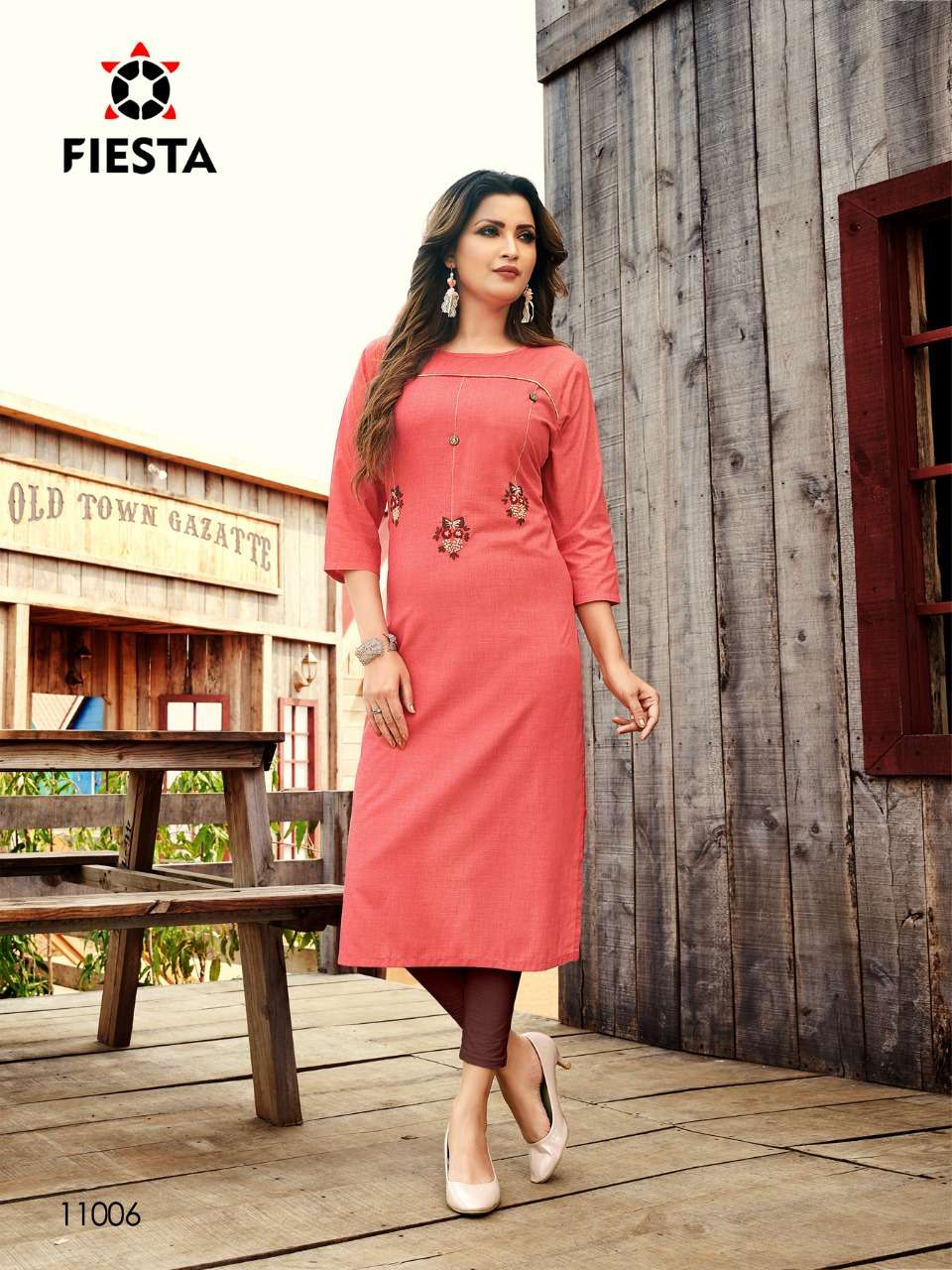 WORK CULTURE BY FIESTA 11001 TO 11006 SERIES BEAUTIFUL STYLISH FANCY COLORFUL CASUAL WEAR & ETHNIC WEAR & READY TO WEAR KHADI SILK KURTIS AT WHOLESALE PRICE